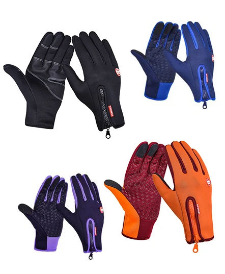 Перчатки для бега, мужские и женские теплые модели, флисовые перчатки с сенсорным экраном, теплые велосипедные перчатки