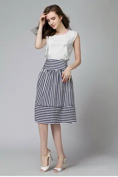 

Women sets white shirt and striped skirt