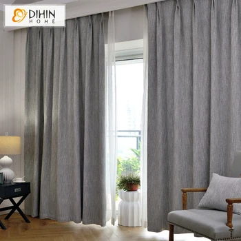 

DIHIN 1 PC New Arrival Linen/Cotton Modern Curtains For Living Room 90% Blockout 8 Colors For Choose Curtain Drapes Ready Made