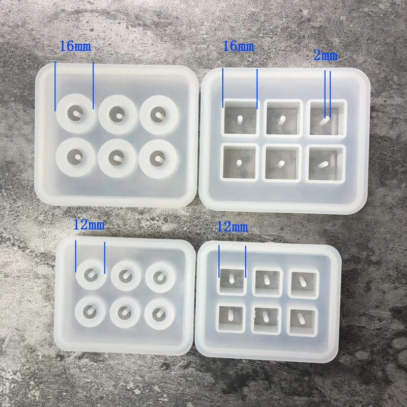 Прозрачный прямоугольник силиконовая форма бусины квадратный шар 6 Висячие отверстия DIY форма из эпоксидной смолы для ювелирных изделий