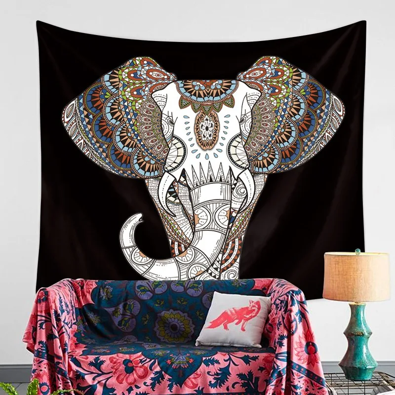 

Colorful Elephant Tapestries Polyester Fabric Hippie Bohemian Home Boho Decoration Psychedelic Wall Hanging Tapestry Beach