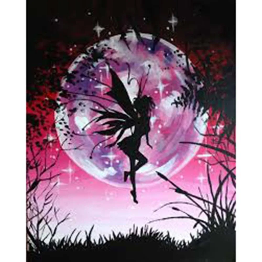 

Diamond Embroidery DIY Diamond Painting Moon Night Butterfly Fair Diamond Painting Cross Stitch Rhinestone Mosaic