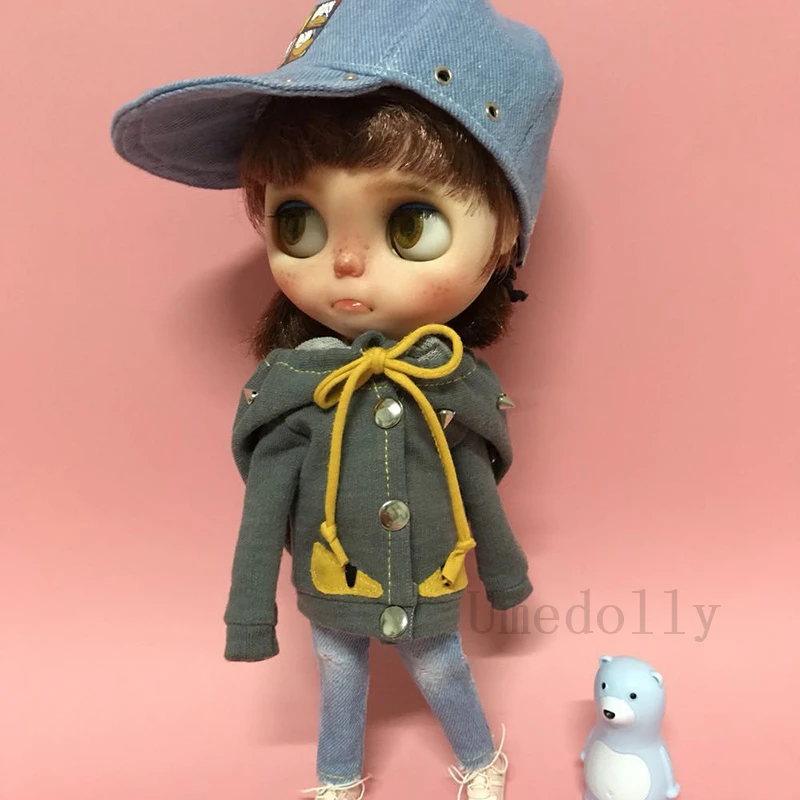 1 шт. крутое пальто с заклепками для Blyth, Licca, Azone, Ob24, Pullip, Holala, средний Blythes одежда наряды Аксессуары