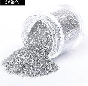 

10g/box Silver Holographic Glitter Powder Sprinkle Dust Glitter Root Fairy Dust Pendant Jewelry Hair Art Nail Decoration SPK58