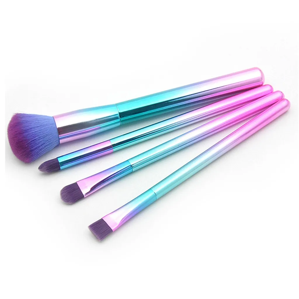 OutTop ColorWomen 4Pcs/Set Multicolor Plastic Handle Powder Eye Cosmetic Makeup Brushes Beauty Brush Set Dec5 | Красота и здоровье