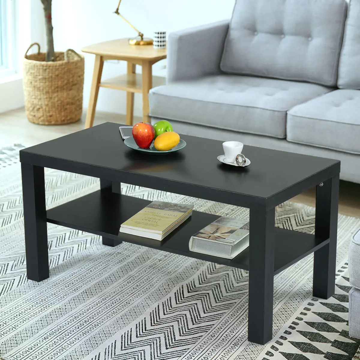 Giantex Coffee End Table Rectangle Modern Living Room Furniture Wood Side Tea Coffee Tables with Storage Shelf HW54051 Giantex Coffee End Table Rectangle Modern Living Room Furniture Wood Side Tea Coffee Tables with Storage Shelf HW54051
