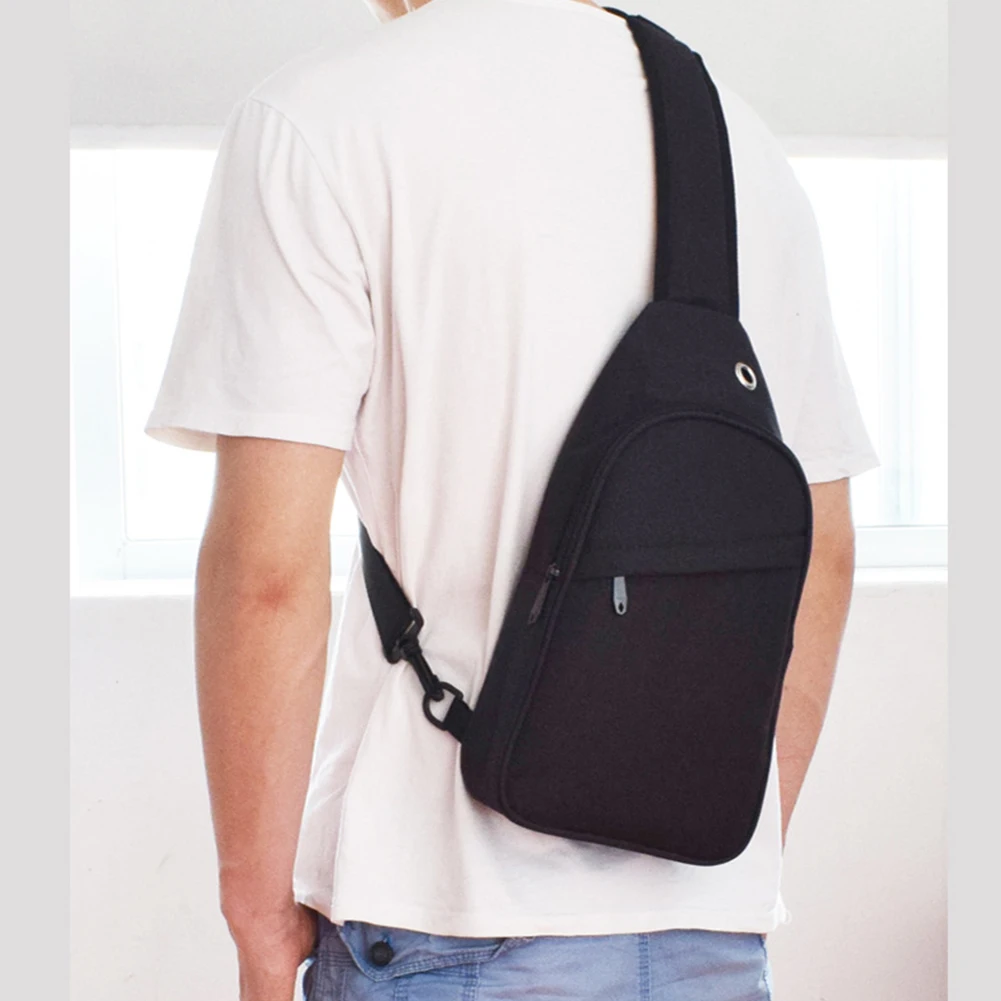 

Storage Oxford Cloth Crossbody Casual Waterproof Solid Outdoor Wild Wear Resistant Zipper Sports Anti Theft Men Chest Bag