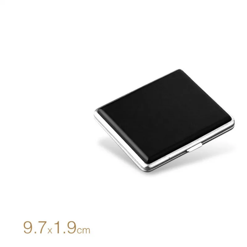 

The Cigarette Case Box Square Can Hold 20 Cigarette PU + Stainless Steel Ultra-thin Gadgets for Men Metal Cigarette Accessories