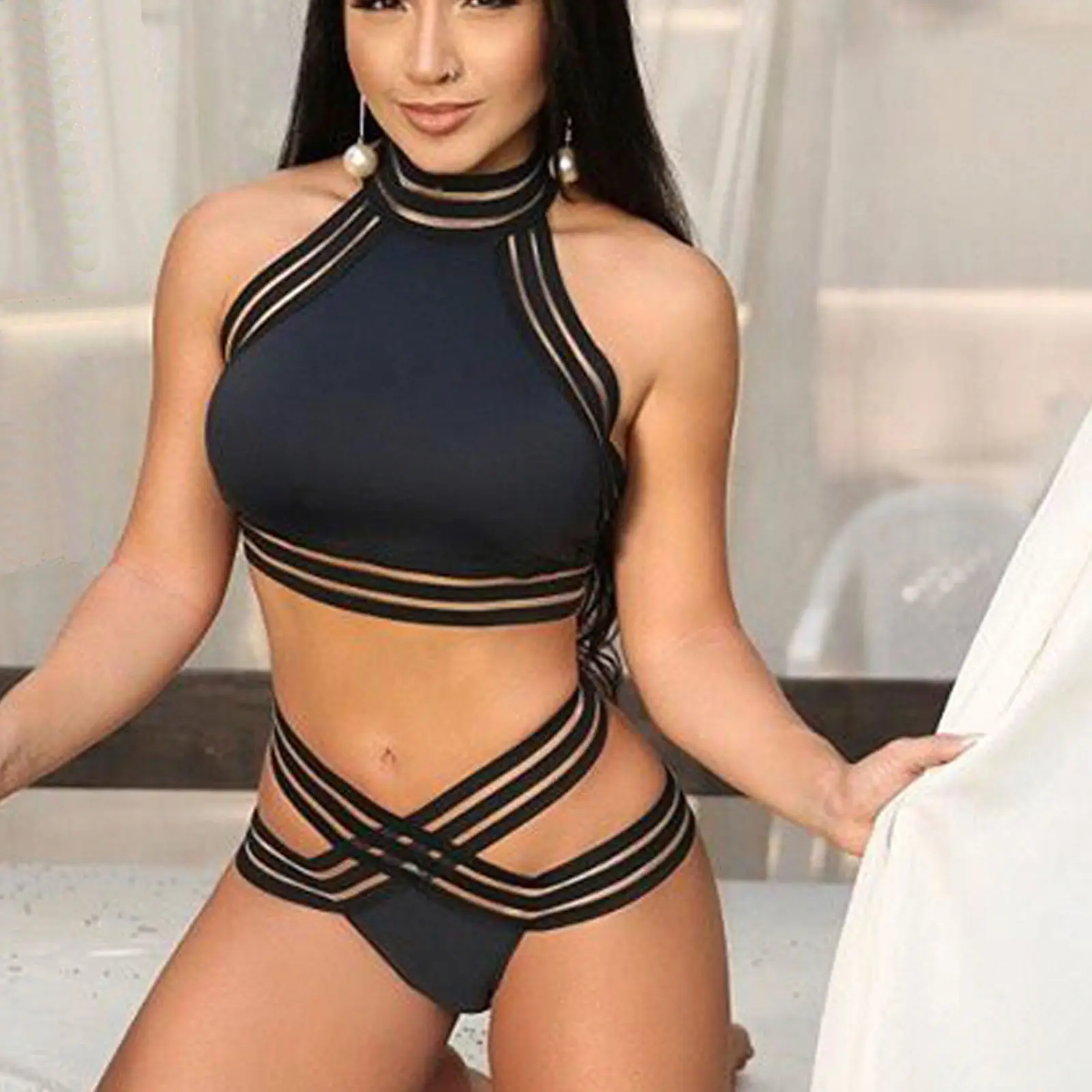 

Women Push-up Padded Bra Bandage Bikini Set Swimsuit Swimwear Bathingsuit Beachwear 2019 NEW