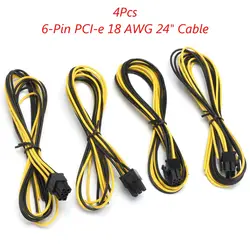 4 шт. 6-Булавки pci-e 18 AWG 24 "кабель для gigampz адаптер Bitcoin Питание Новый Экспресс Мощность сплиттер кабель для Bitcoin