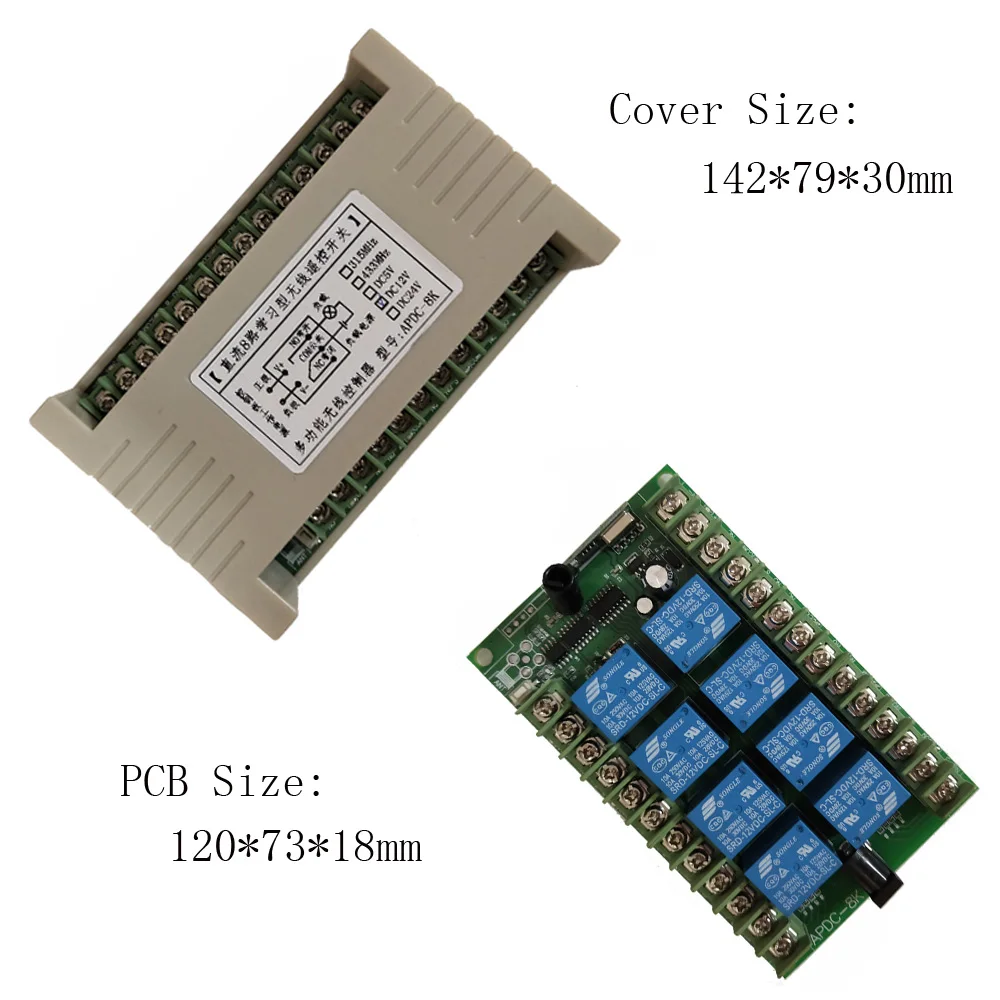 3000 м Широкий диапазон высокой мощности 10A реле DC 12 В 24 в 8 CH 8CH Беспроводной RF пульт дистанционного управления переключатель передатчик приемник 315/433 МГц