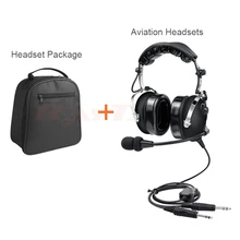 Универсальная авиационная гарнитура пилота, шумоподавление, GA двойные пробки, MP3 музыкальный вход и включает в себя сумку для гарнитуры