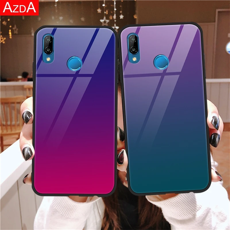 

Tempered Glass Gradient Case For Huawei P20 Lite P Smart 2019 Case P30 Pro P9 P10 Plus Mate 9 10 20 Lite Pro 20X Back Cover Case