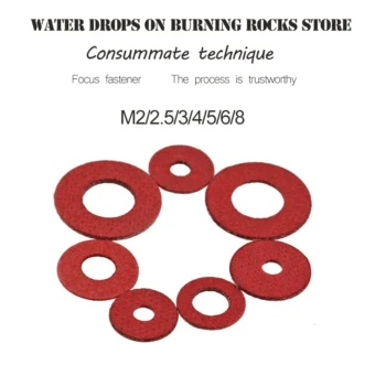 

Free shipping 1000Pcs M2 M2.5 M3 M4 M5 M6 M8 Steel Flat Pad Insulation Washers Red Paper Meson Gasket Spacer Insulating Spacers