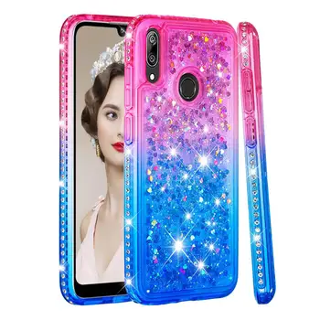

Luxury Bling Rhinestone Quicksand Case Soft Silicone Cover Shell Coque Funda for HUAWEI P30 Lite Y6 Y7 Pro Prime 2019 Honor 8A