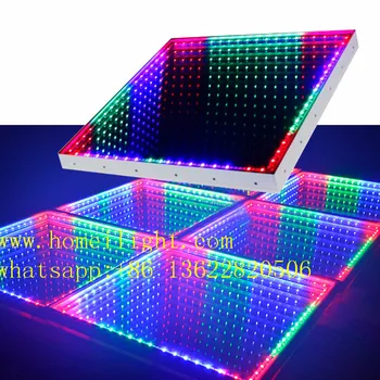 

Waterproof Interactivev Sound Control RGB 3D Mirror Dance Floor for Dicso Wedding Party