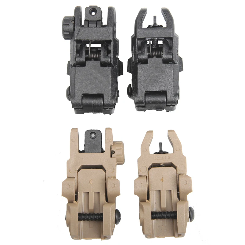 Tactical Military Arms Gear GEN 1 Front and Rear Back Up Sight Set Tan or Black RL27-0003-01