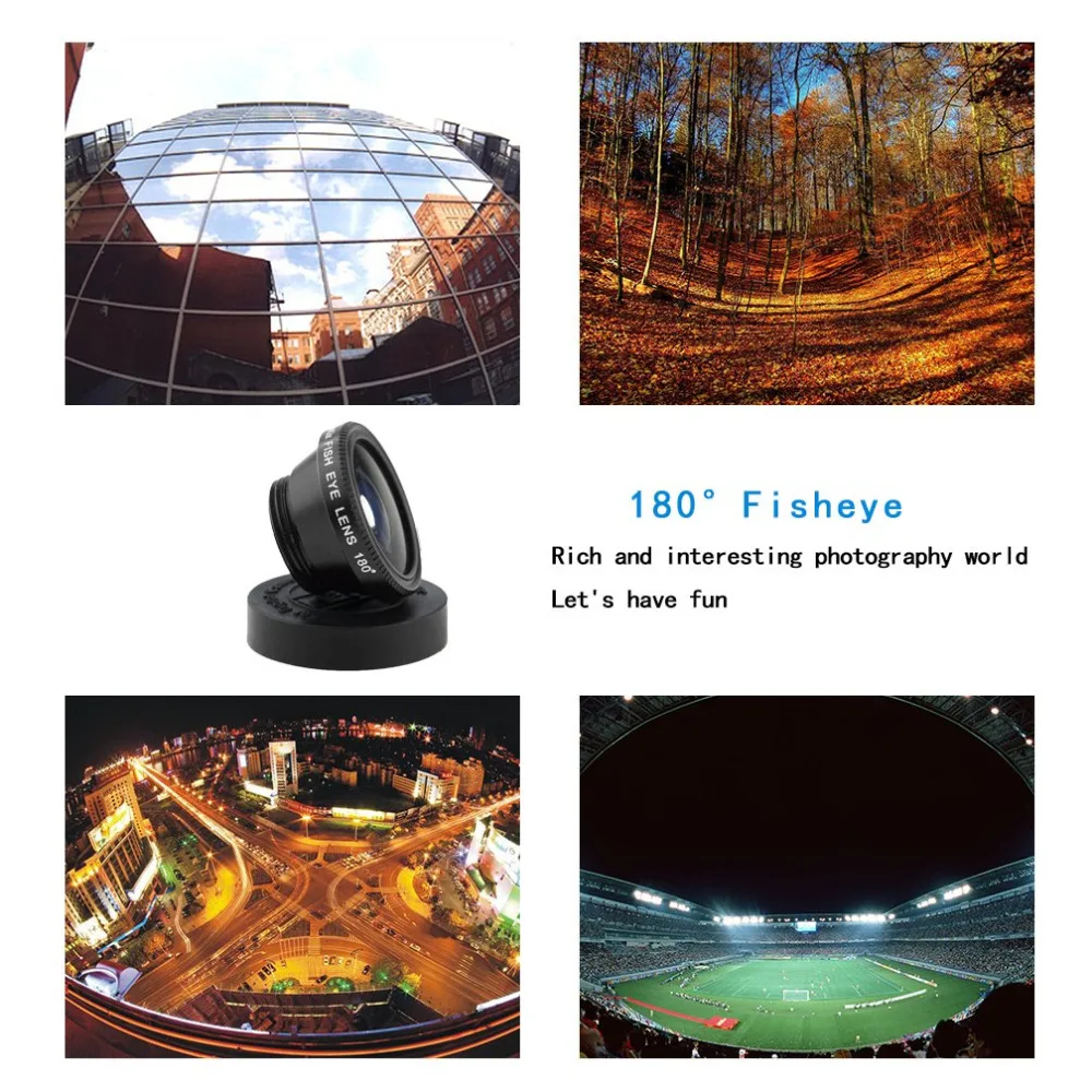 PORTEFEUILLE Fisheye Clip-On Wide Angle Macro Camera Lens 3 in 1 Mobile Phone Lenses Fish Eye For Iphone Video Camera For HUAWEI (1)