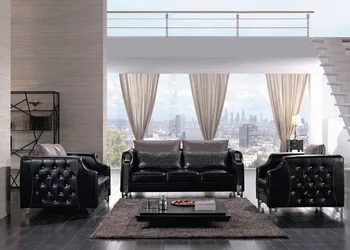 

Popular Antique Design Leather Sofa Set in Black or other color options