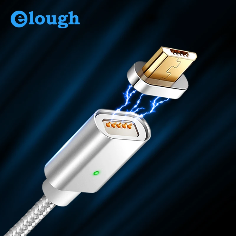 Elough E04 magnética Micro USB de Cable de carga de Cable de datos para Huawei Android Cable usb Micro Cable imán cargo trenzado de alambre
