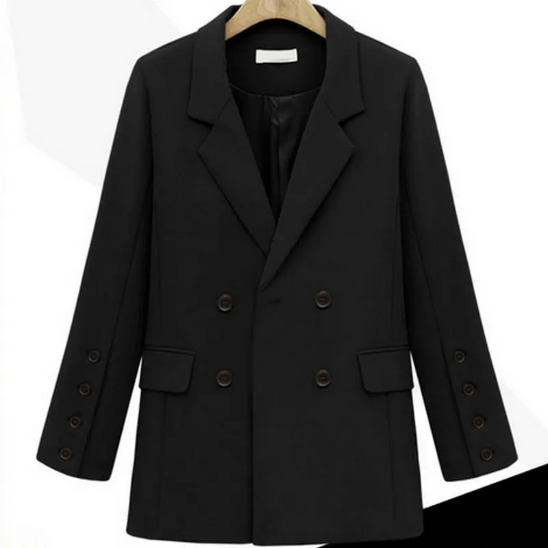 Office Lady Blazer Female Long Sleeve Turn-down Collar Women's Suit 2019 New Elegant Jackets Solid Color Coats