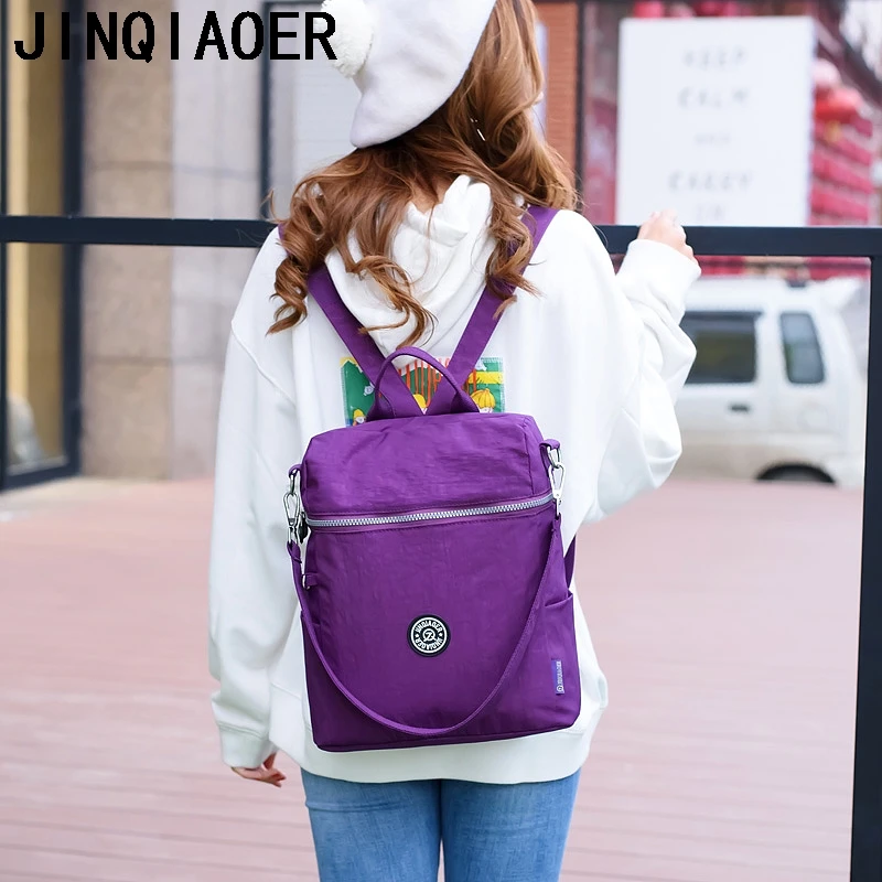 Pequeñas mochilas escolares para niñas adolescentes mochilas femeninas de nailon sólido mujer Casual bolsa de viaje bolsa de hombro saco