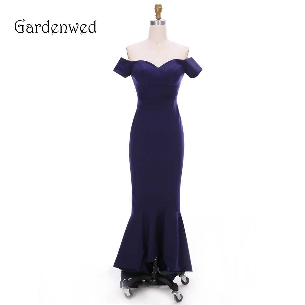 

Gardenwed Sexy Ankle Evening Dress 2019 de gala Stretchable Elastic Mermaid Simple Lady Wear abiye Formal Dress abendkleider
