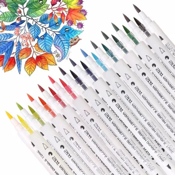 

STA Premium 14PCS 28Colors Gradient Watercolor Marker Pen Water Soluble Double Tips Art Marker Set For Drawing Design Manga