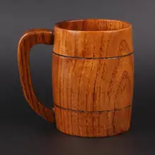 Натуральный Деревянный пивной чай чашка большая вода напиток кофе молоко чашка с ручкой экологическая деревянная домашняя посуда 11,2 см высота