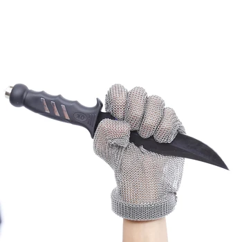 

Plastic Belt Stainless Steel Mesh Glove Cut Resistant Protective Gloves Anti-Cutting Glove for Kitchen Working Safety Workplace