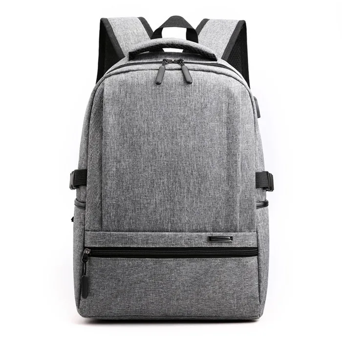 FengDong waterproof school bags for boys usb book bag teen girl school backpack schoolbag kids back pack laptop bags for men - Color: grey