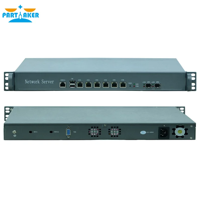 1U 6 Intel Lan 82580DB SFP Optical fiber Intel H76 Chipset processor Firewall 1U router OEM fiber gigabit router i7 3770 CPU