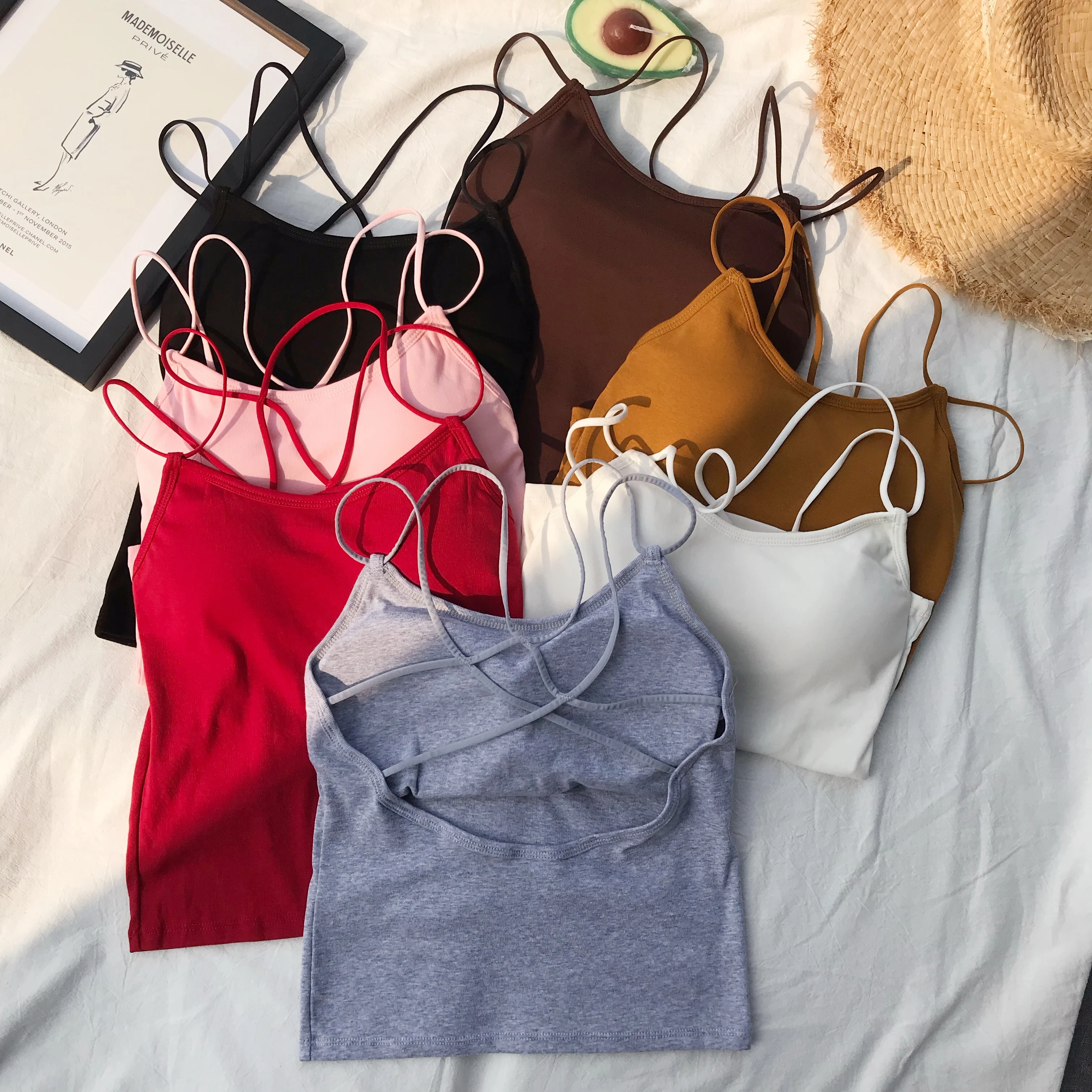 

Girls Sexy Hollow-out Camis Tops With Pads Women Backless Padding Tanks Tops For Female GT3613