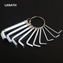 10 в 1 Метрическая комбинация шестигранный универсальный ключ 1,5 мм-10 мм набор механических инструментов брелок