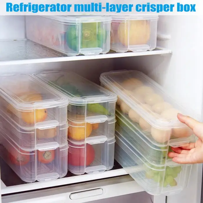1 шт. пластиковые контейнеры для хранения, контейнеры для еды с крышкой для кухонного шкафа, морозильной камеры Hogard NO22