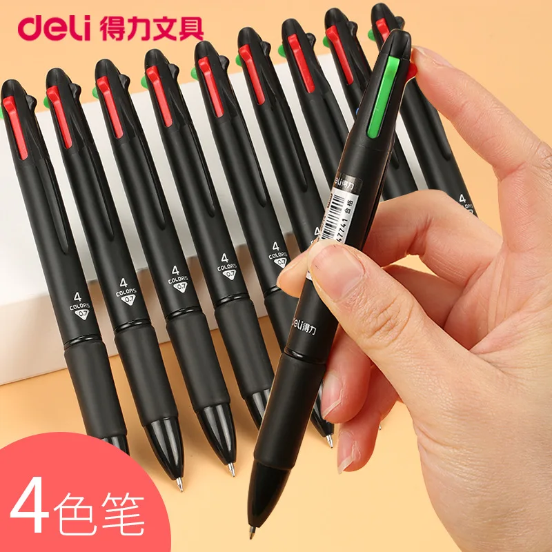 

Deli Four-colour Ball Point Pen 0.7MM Multi-colour Press Office Multifunction School Student Teacher Stationery Luxury Gift Tool
