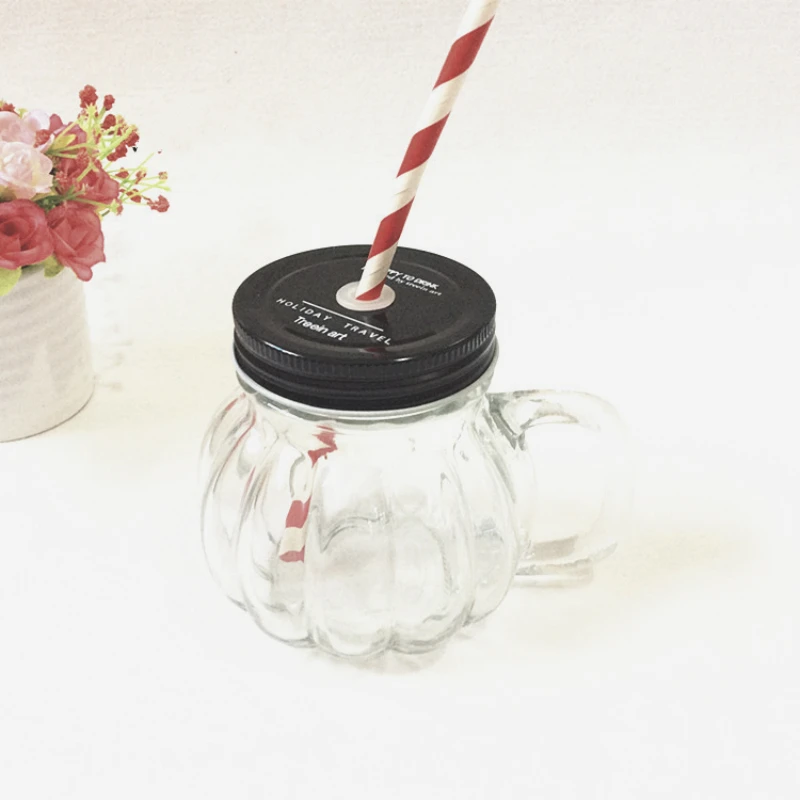 Pumpkin transparent glass bottle