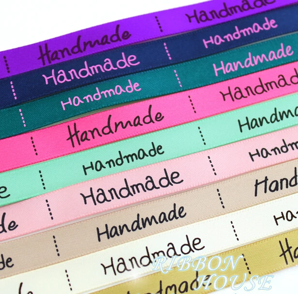 

Wholesale price, 10mm 3/8'' 36meter/lot 9colors mixed " hand made" ribbons series, handmade printed ribbons for DIY gift packing