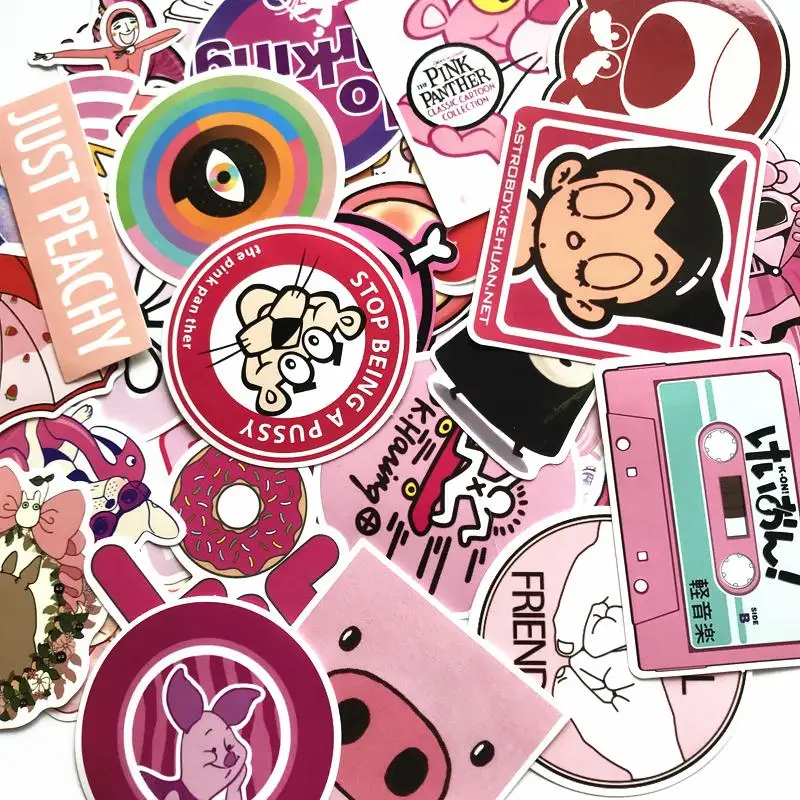 50 шт./лот розовые милые наклейки с милыми рисунками для девочек автомобильный - Фото №1