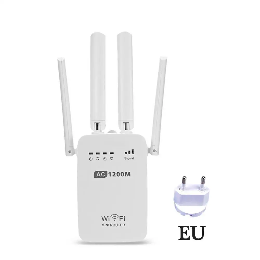 

300/1200Mbps Dual-Band 2.4 / 5G 4-Antenna WIFI Range Extender WiFi Repeater Router