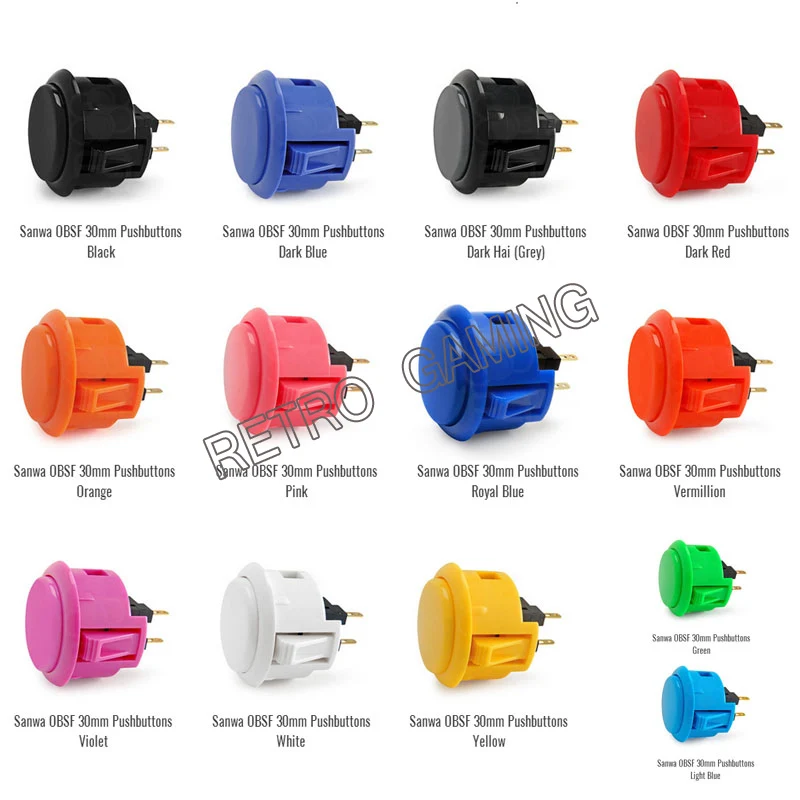 US $118.90 50pcslot Original sanwa Rocker sanwa 30mm button push button switch OBSF30 original sanwa button