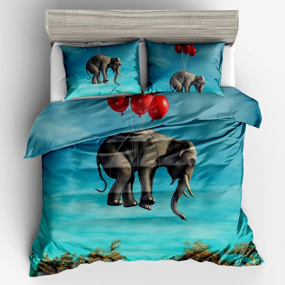 3D Elephant Bedding Set Duvet Cover Bohemia Twin Full ...