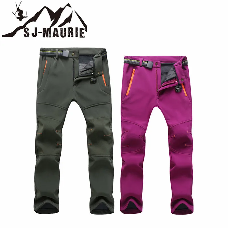 Invierno senderismo Camping Trekking Fleece espesar al aire libre pantalones impermeables para hombres mujeres esquí Climbng Softshell pantalón Invierno senderismo Camping Trekking Fleece espesar al aire libre pantalones impermeables para hombres mujeres esquí Climbng Softshell pantalón