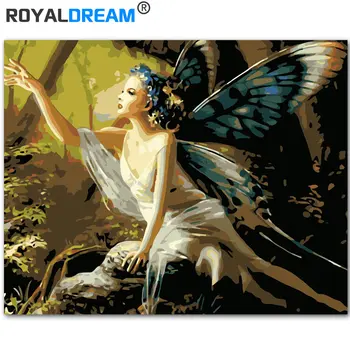 

ROYALDREAM Flower Fairy DIY Painting By Numbers Acrylic Paint By Numbers HandPainted Oil Painting On Canvas For Home Decor