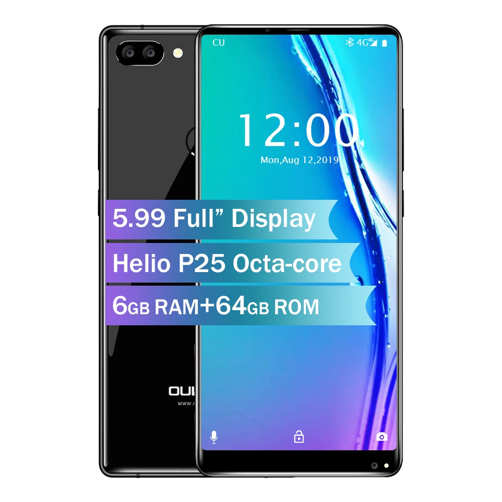 Oukitel MIX 2 5,99 "18:9 экран 4 г смартфон Octa Core 6 ГБ + 64 21MP 13MP камера 9 В/2A быстрое зарядное устройство 4080 мАч мобильного телефона