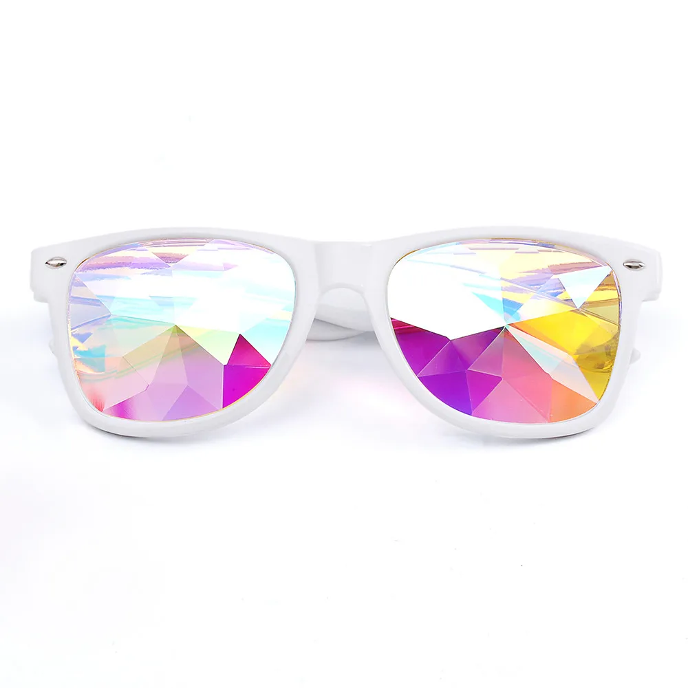 FLORATA роскошные женские солнцезащитные очки калейдоскоп красочные очки рейверская Праздничная вечерние EDM прогулочные солнцезащитные очки Diffracted Lens