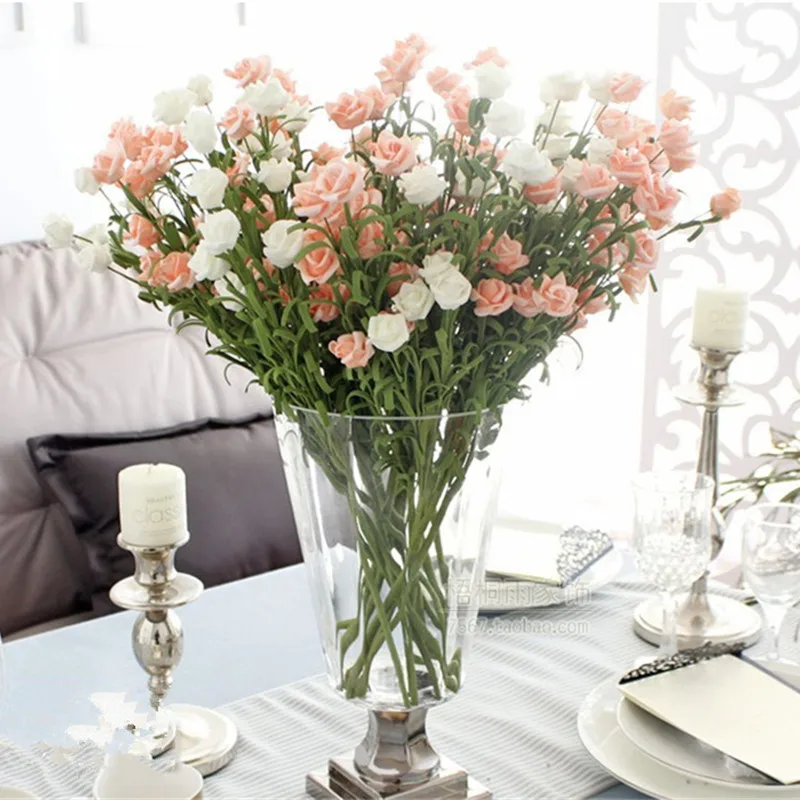 

10pc simulation small roses bouquet PE plant home living room bedroom single fake flower decoration ornaments wedding decoration