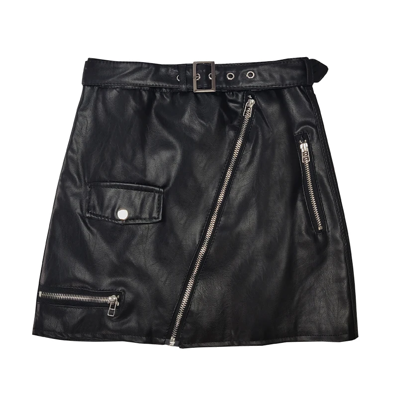 

G1102 2019 autumn and winter new women's fashion high-waist slim PU leather skirt cheap wholesale