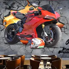 Скандинавские винтажные фрески красный мотор кирпичные настенные наклейки 3D обои KTV бар Ресторан Кофейня настенные фрески контактная бумага