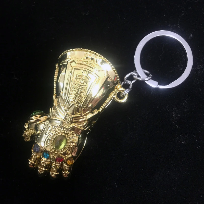

New Marvel Avengers 3 Thanos Infinity glove Gauntlet Keychain Anime Key Ring For Gift Chaveiro Key chain Jewelry porte clef